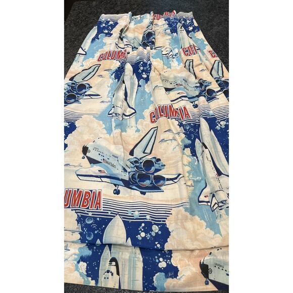 Columbia Space Shuttle NASA Sears 4 Pc Set 2 Drapes, Twin Flat Sheet, Valance - Picture 10 of 11